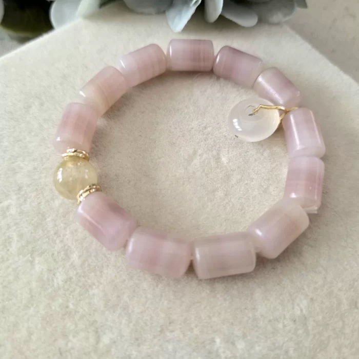 SKU 2507-100PJ_pink-jade-lulutong-bracelet-with-fei-hong-agate-charm (5) Pink Jade Lulutong Bracelet with FeiHong Agate Charm - Image 7