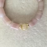 Pink Jade Lulutong Bracelet with FeiHong Agate Charm - Image 5