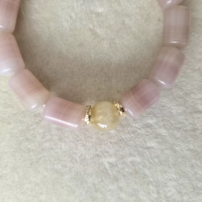 SKU 2507-100PJ_pink-jade-lulutong-bracelet-with-fei-hong-agate-charm (7) Pink Jade Lulutong Bracelet with FeiHong Agate Charm - Image 5