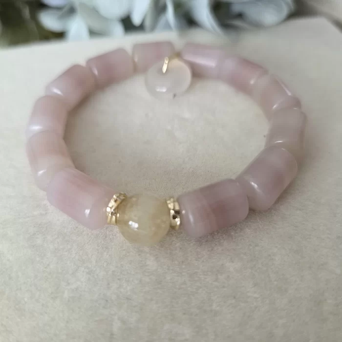 SKU 2507-100PJ_pink-jade-lulutong-bracelet-with-fei-hong-agate-charm (8) Pink Jade Lulutong Bracelet with FeiHong Agate Charm - Image 6