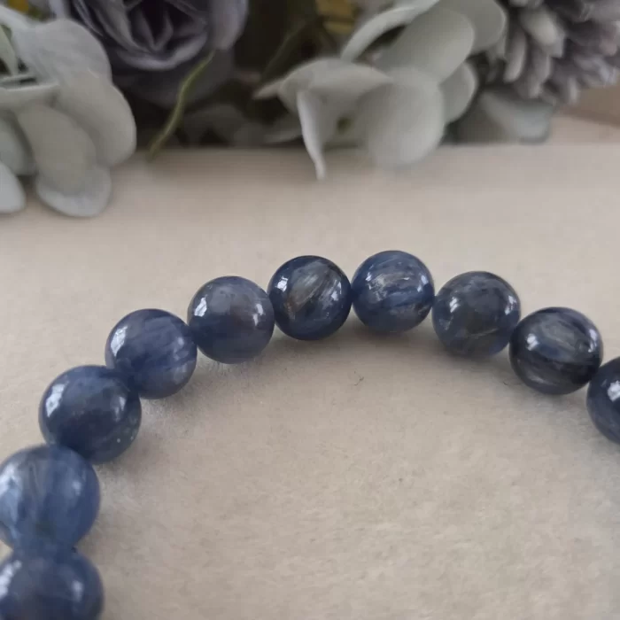 Kyanite (5) Kyanite with Mica Bracelet – 11mm High Grade Edition - Image 3